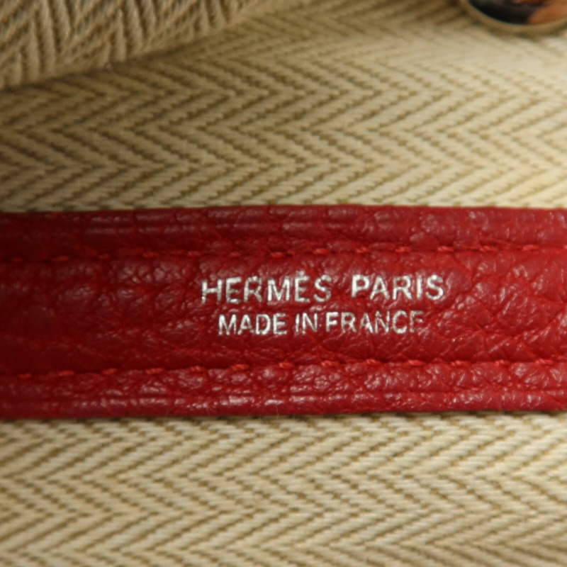 HERMES Negonda皮革Garden Party TPM手挽袋Rouge Piment-5
