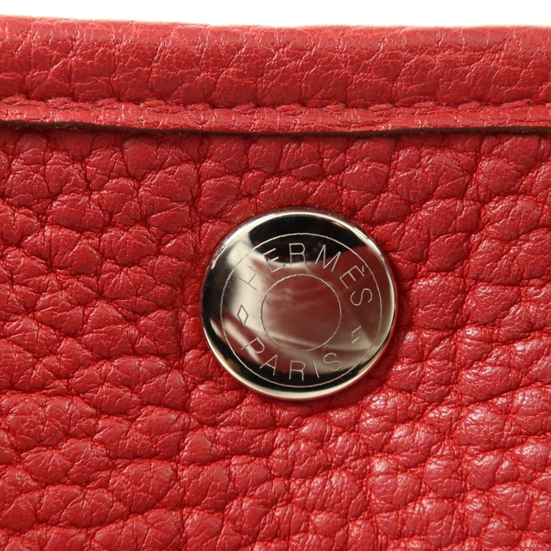 HERMES Negonda皮革Garden Party TPM手挽袋Rouge Piment-7