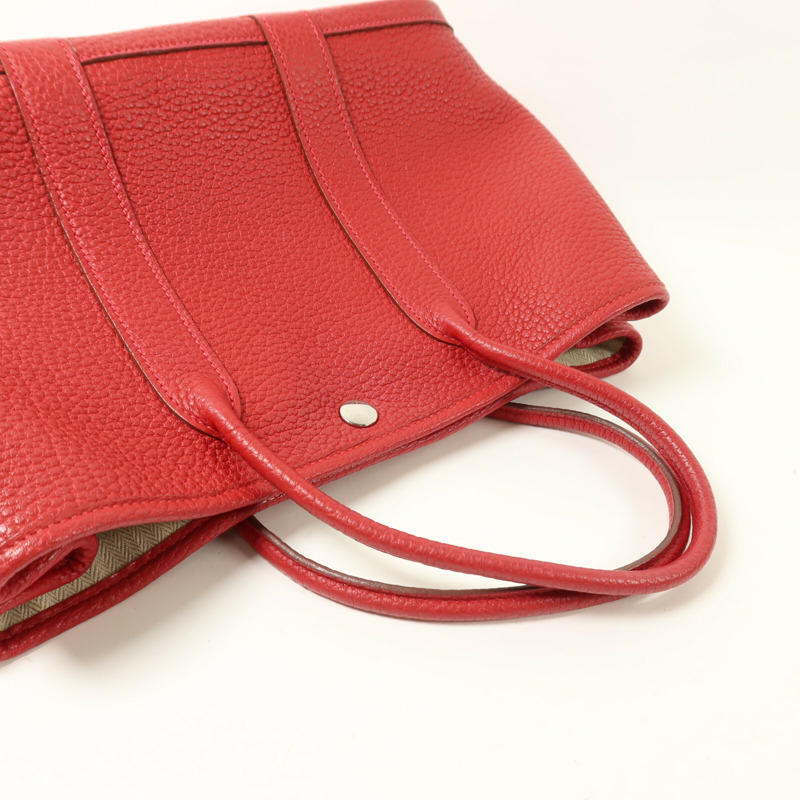 HERMES Negonda皮革Garden Party TPM手挽袋Rouge Piment-8