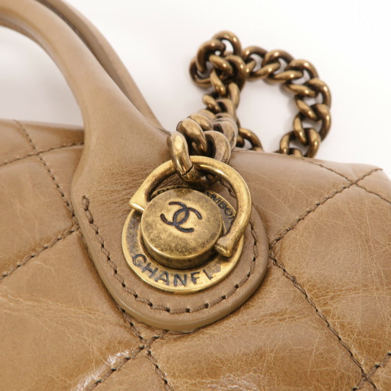 CHANEL 牛皮皮革Chain Shoulder手挽肩背兩用袋-9