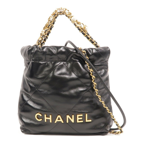 CHANEL 牛皮皮革Chanel 22 Mini鏈帶肩背袋