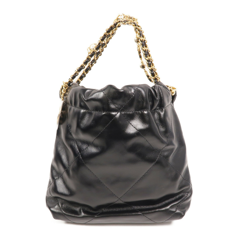 CHANEL 牛皮皮革Chanel 22 Mini鏈帶肩背袋-1
