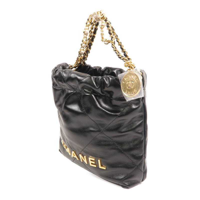 CHANEL 牛皮皮革Chanel 22 Mini鏈帶肩背袋-2