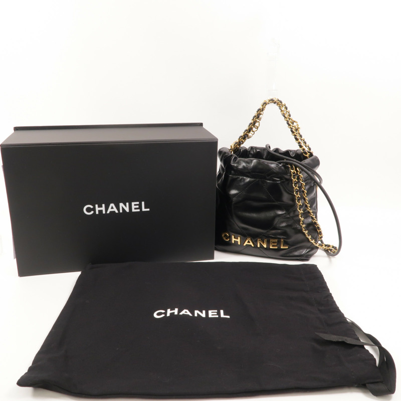 CHANEL 牛皮皮革Chanel 22 Mini鏈帶肩背袋-10