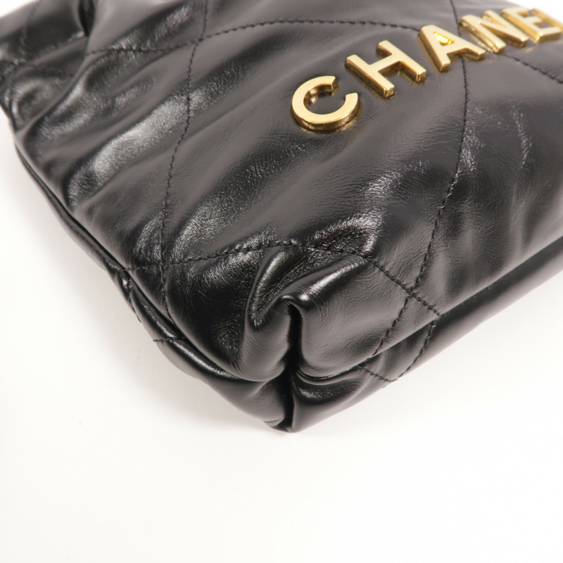 CHANEL 牛皮皮革Chanel 22 Mini鏈帶肩背袋-11