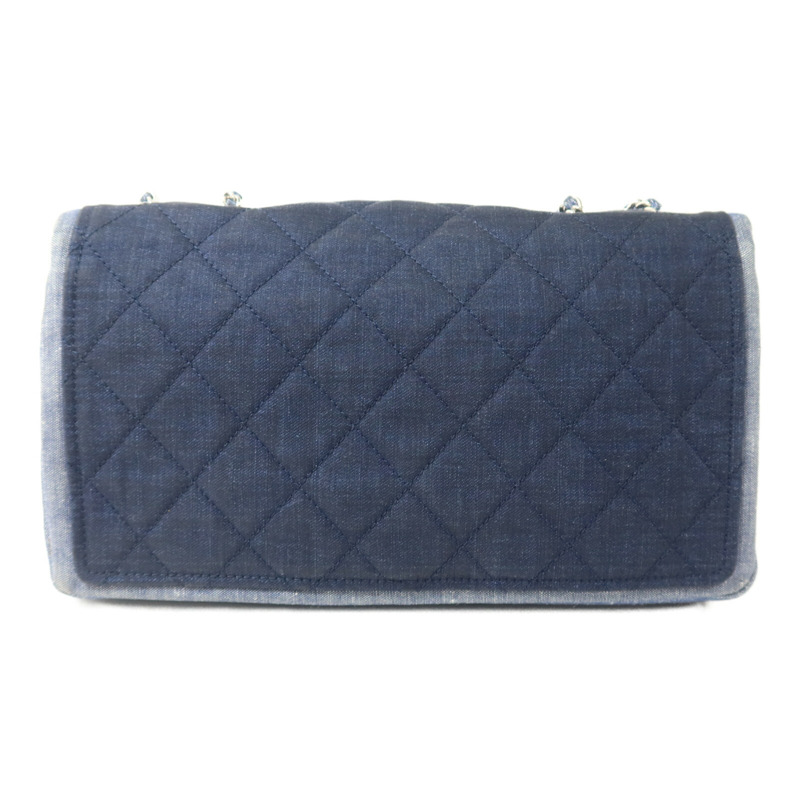 CHANEL 牛仔布Flag Bag鏈帶手挽肩背兩用袋-2