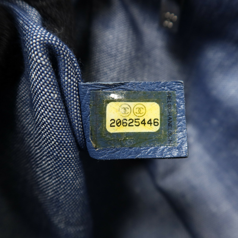 CHANEL 牛仔布Flag Bag鏈帶手挽肩背兩用袋-6