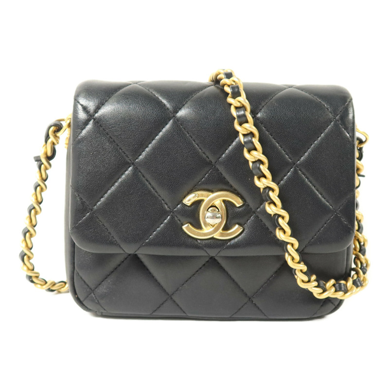 CHANEL 羊皮皮革Chain Shoulder鏈帶肩背袋-0