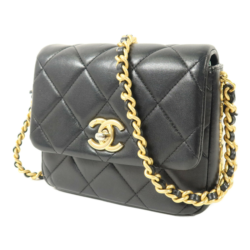 CHANEL 羊皮皮革Chain Shoulder鏈帶肩背袋-1