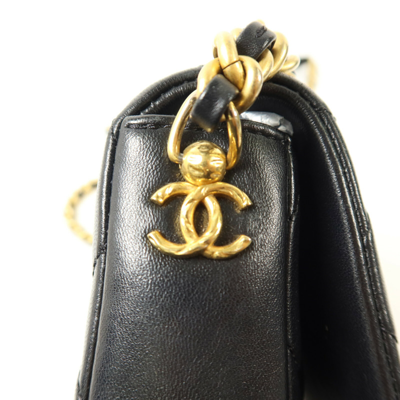 CHANEL 羊皮皮革Chain Shoulder鏈帶肩背袋-10