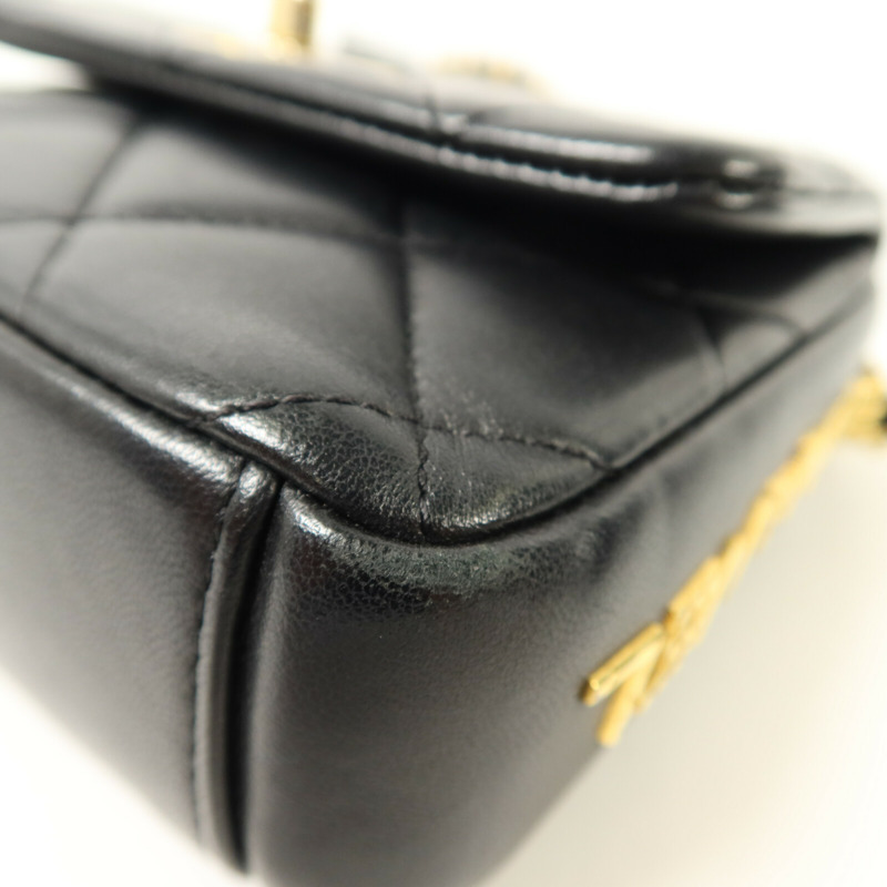 CHANEL 羊皮皮革Chain Shoulder鏈帶肩背袋-13