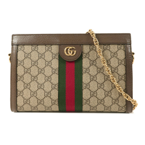 GUCCI 塗層帆布Ophidia GG Small鏈帶肩背袋