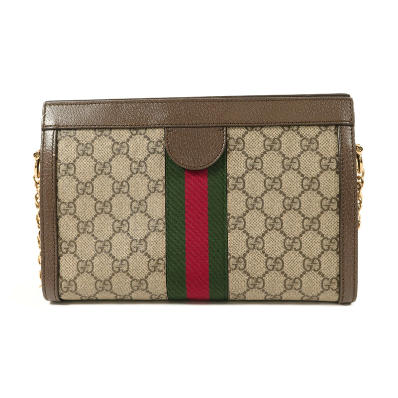 GUCCI 塗層帆布Ophidia GG Small鏈帶肩背袋-1