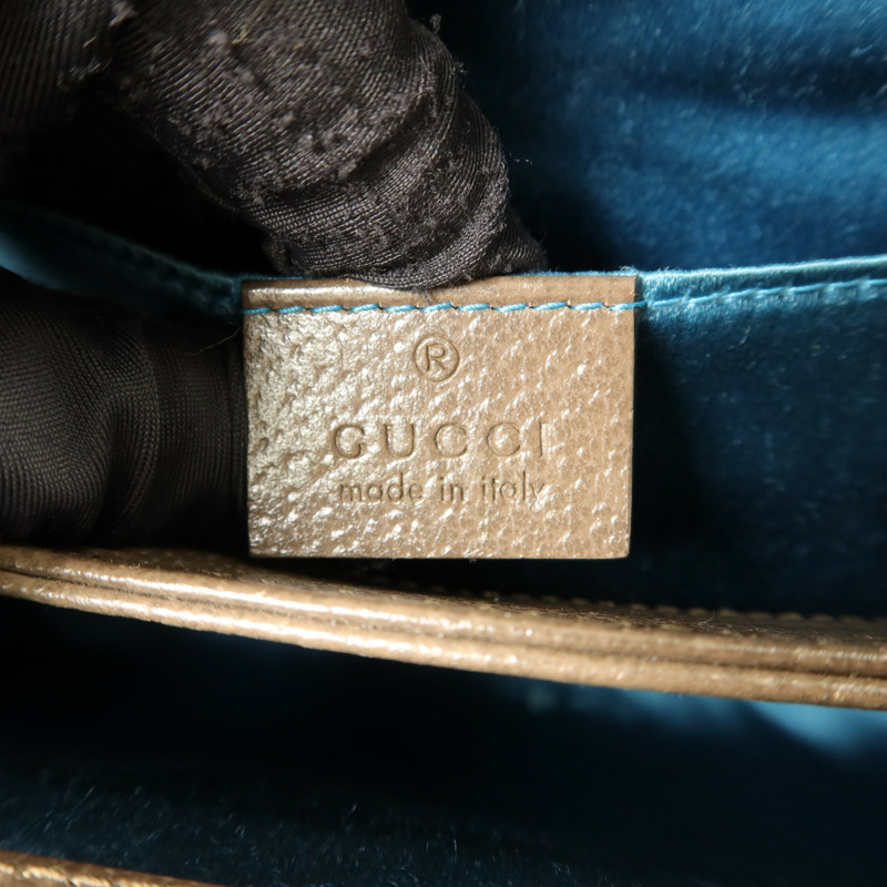 GUCCI 塗層帆布Ophidia GG Small鏈帶肩背袋-5