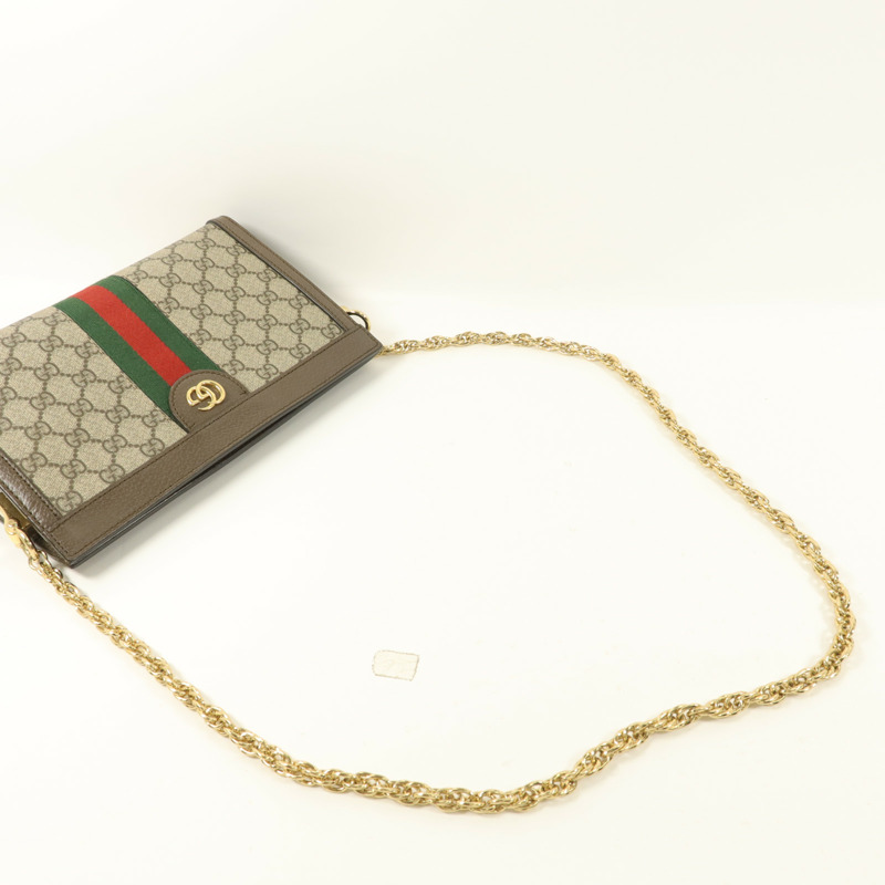 GUCCI 塗層帆布Ophidia GG Small鏈帶肩背袋-8