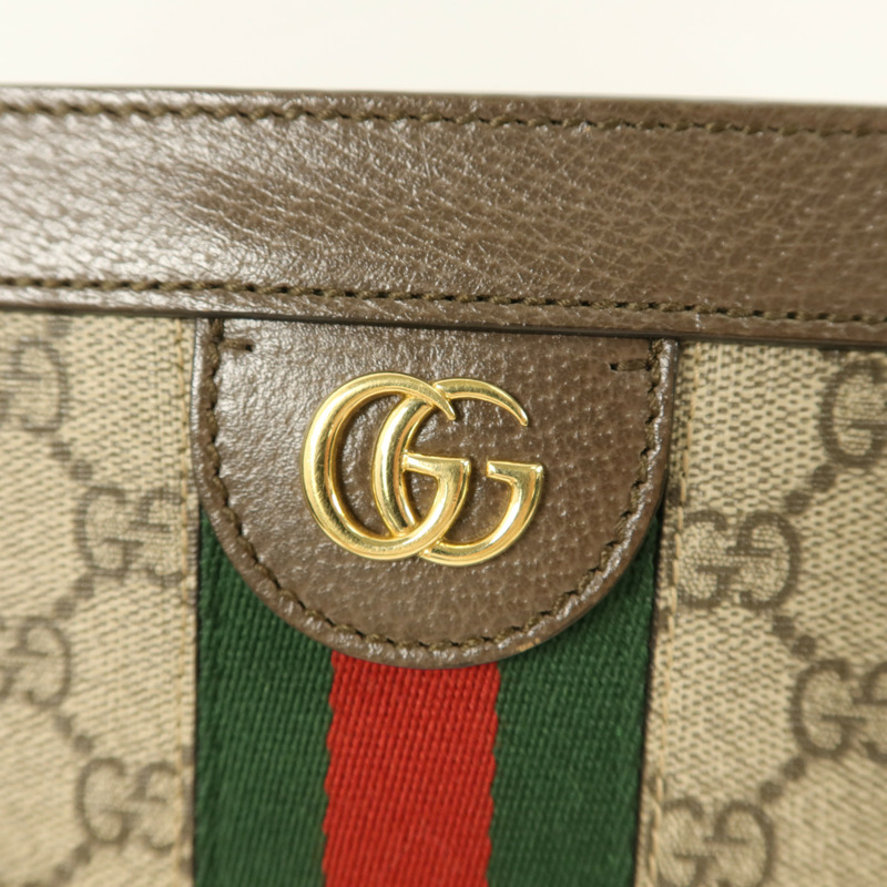GUCCI 塗層帆布Ophidia GG Small鏈帶肩背袋-10