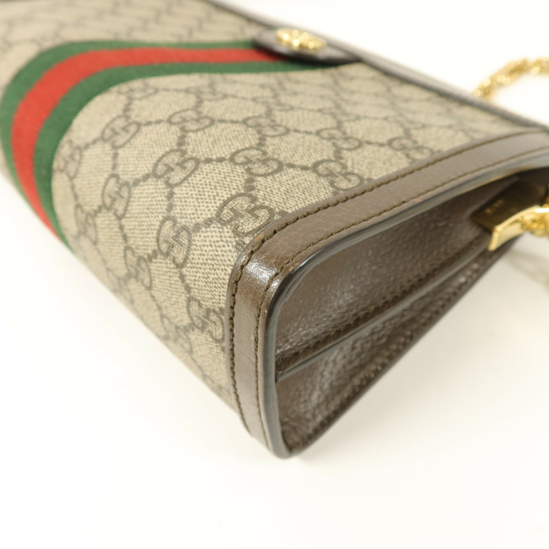 GUCCI 塗層帆布Ophidia GG Small鏈帶肩背袋-12
