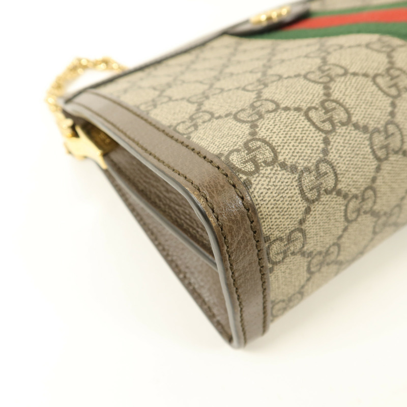 GUCCI 塗層帆布Ophidia GG Small鏈帶肩背袋-13