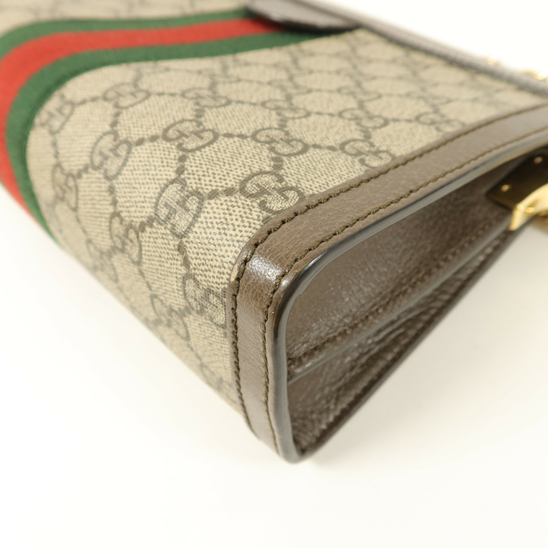 GUCCI 塗層帆布Ophidia GG Small鏈帶肩背袋-14
