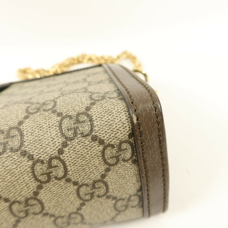 GUCCI 塗層帆布Ophidia GG Small鏈帶肩背袋-16