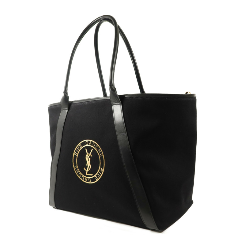 SAINT LAURENT 帆布/牛皮皮革Rive Gauche Tote Bag手挽袋-2