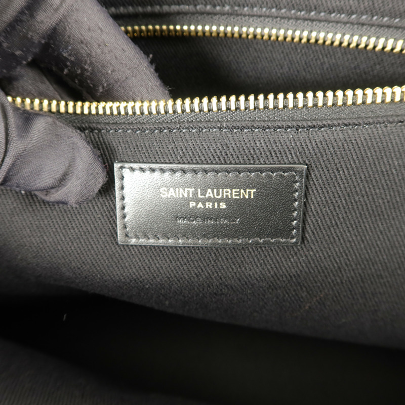 SAINT LAURENT 帆布/牛皮皮革Rive Gauche Tote Bag手挽袋-5