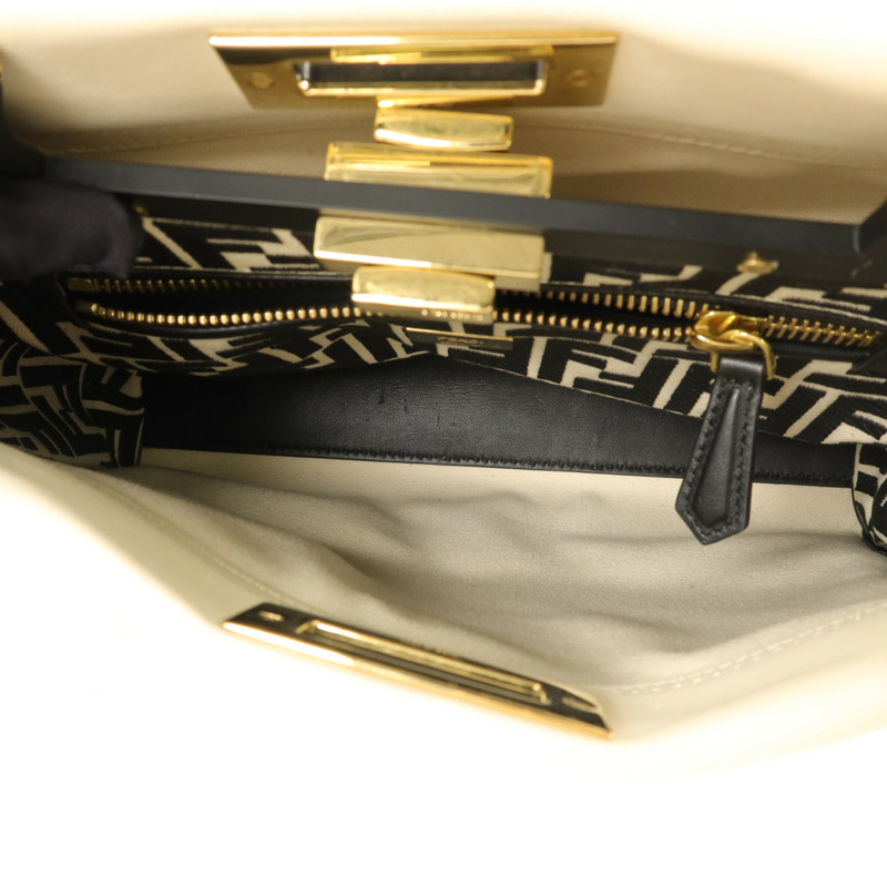 FENDI 牛皮皮革Peekaboo Medium手挽肩背兩用袋-4