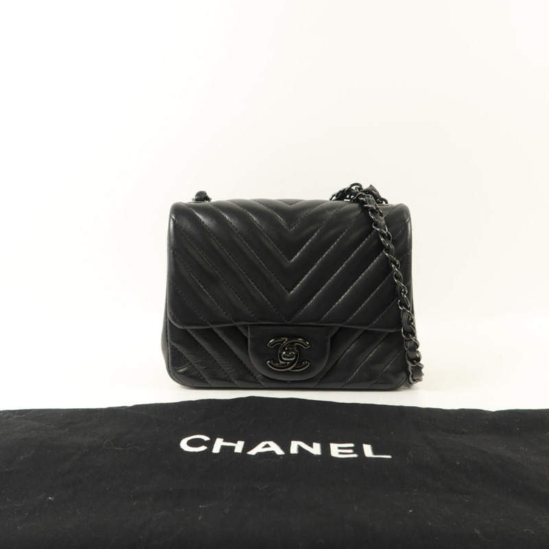 CHANEL 羊皮皮革Mini Flap Bag鏈帶肩背袋-8