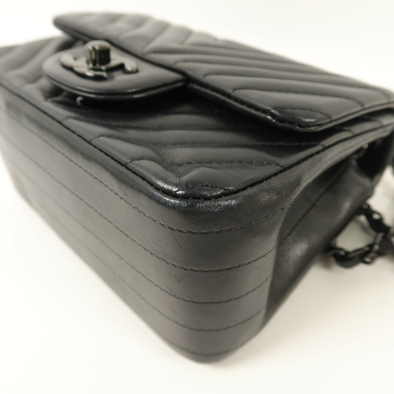 CHANEL 羊皮皮革Mini Flap Bag鏈帶肩背袋-12