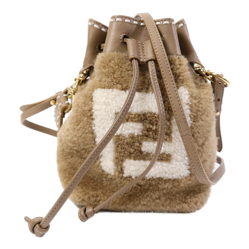 FENDI 羊毛Mini Mon Tresor手挽肩背兩用袋-0