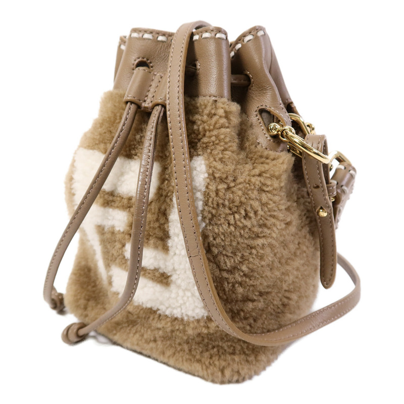 FENDI 羊毛Mini Mon Tresor手挽肩背兩用袋-1