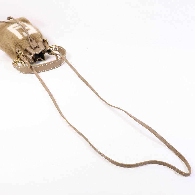 FENDI 羊毛Mini Mon Tresor手挽肩背兩用袋-8