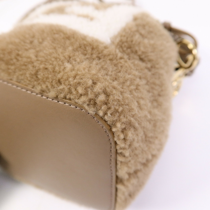 FENDI 羊毛Mini Mon Tresor手挽肩背兩用袋-10