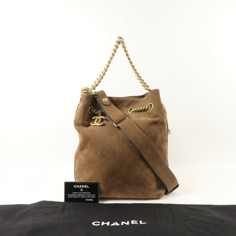 CHANEL 麂皮皮革2 Way Shoulder Bag手挽肩背兩用袋-9