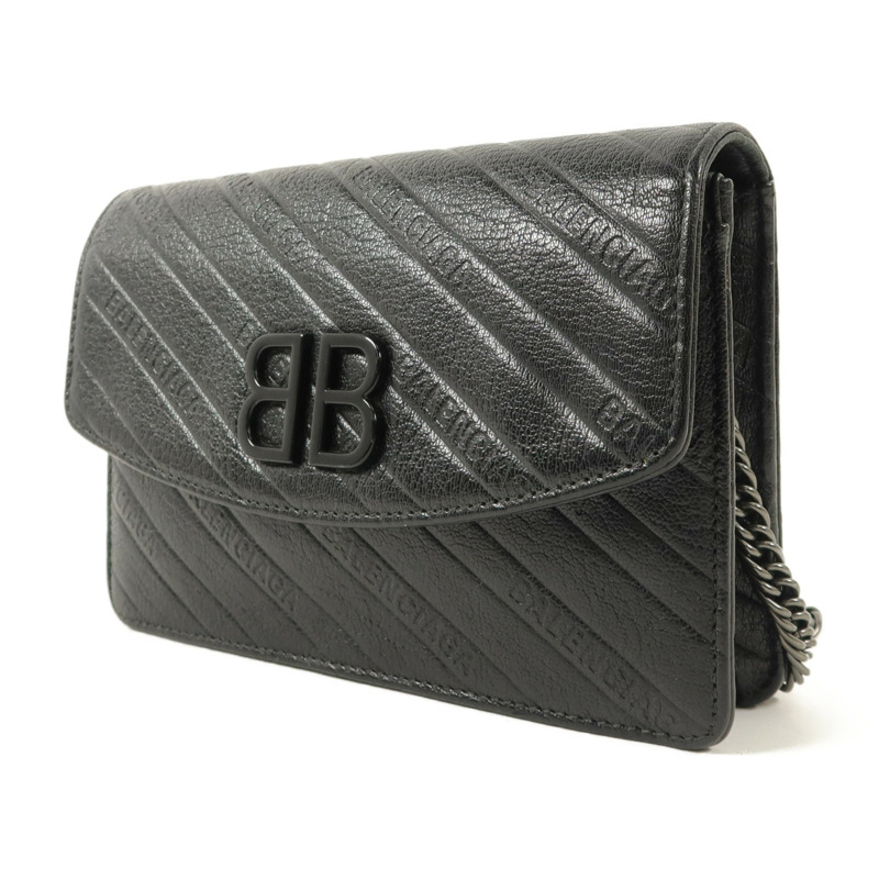 BALENCIAGA 牛皮皮革BB Wallet On Chain鏈帶肩背袋-2