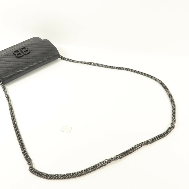 BALENCIAGA 牛皮皮革BB Wallet On Chain鏈帶肩背袋-9
