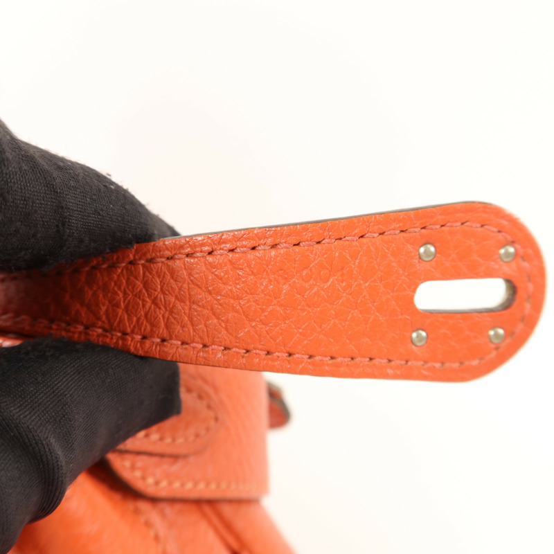 HERMES Clemence皮革Lindy 26手挽肩背兩用袋Orange Poppy-6