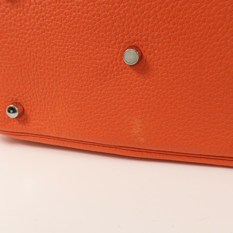 HERMES Clemence皮革Lindy 26手挽肩背兩用袋Orange Poppy-14