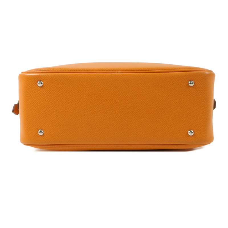 HERMES Epsom皮革Mini Plume手挽袋Orange-3