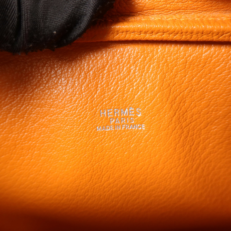HERMES Epsom皮革Mini Plume手挽袋Orange-5
