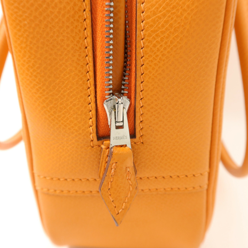 HERMES Epsom皮革Mini Plume手挽袋Orange-9