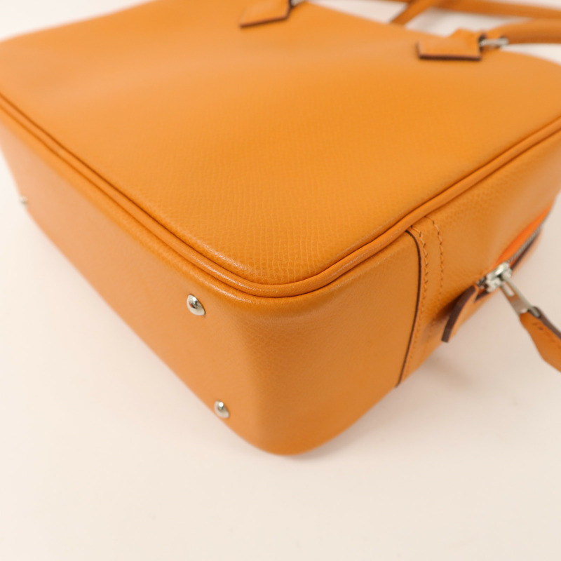 HERMES Epsom皮革Mini Plume手挽袋Orange-10