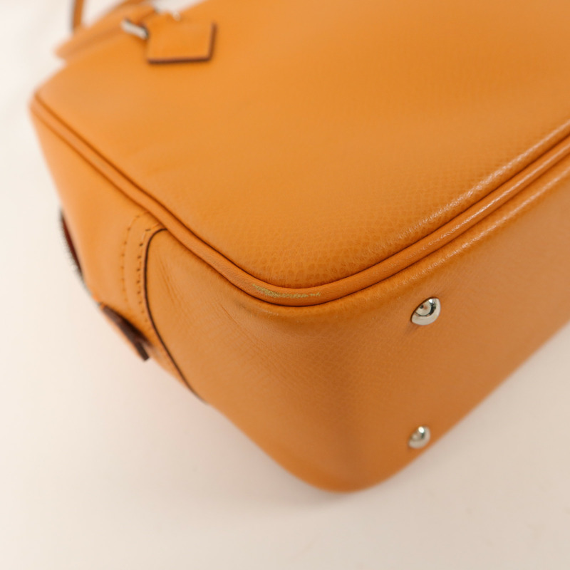 HERMES Epsom皮革Mini Plume手挽袋Orange-11
