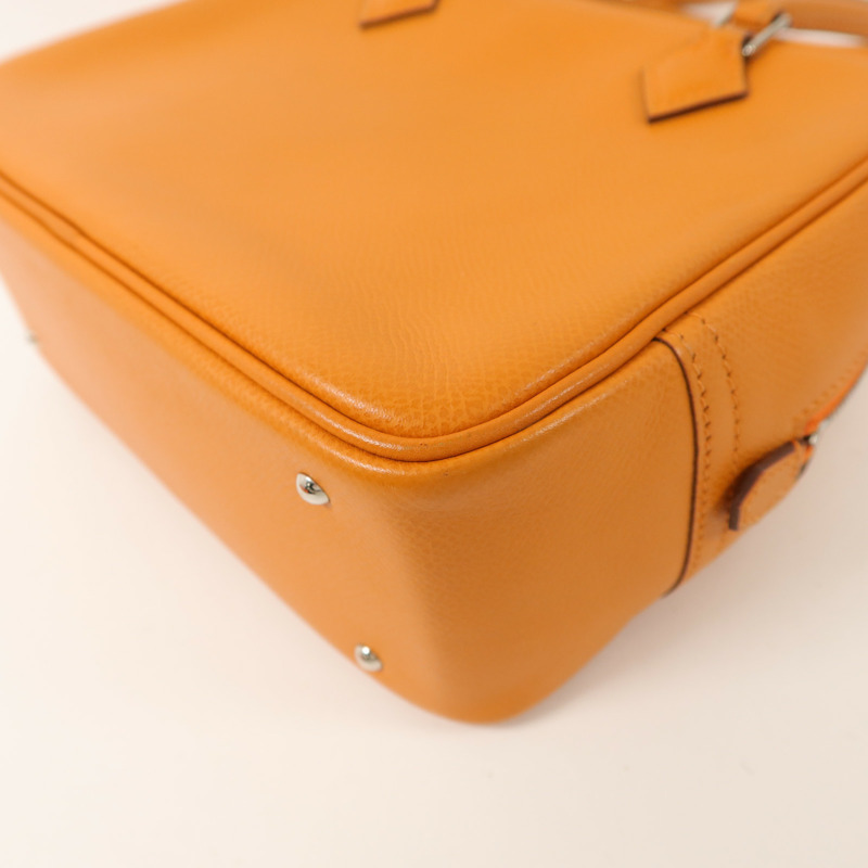 HERMES Epsom皮革Mini Plume手挽袋Orange-12