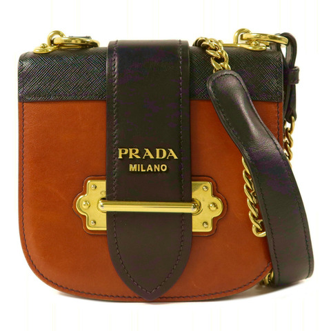 PRADA 牛皮皮革Shoulder Bag鏈帶肩背袋