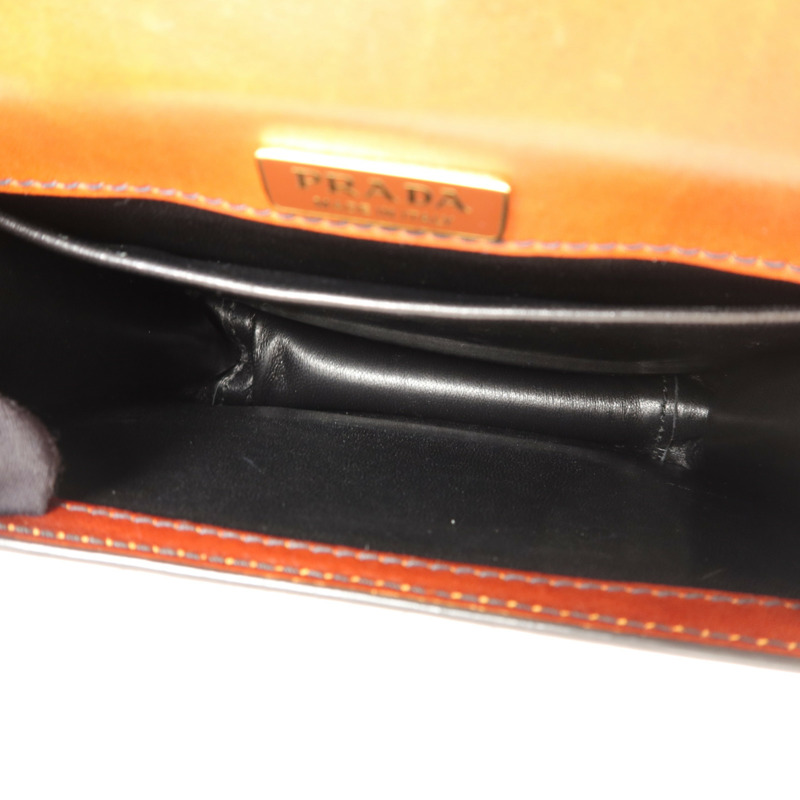 PRADA 牛皮皮革Shoulder Bag鏈帶肩背袋-4