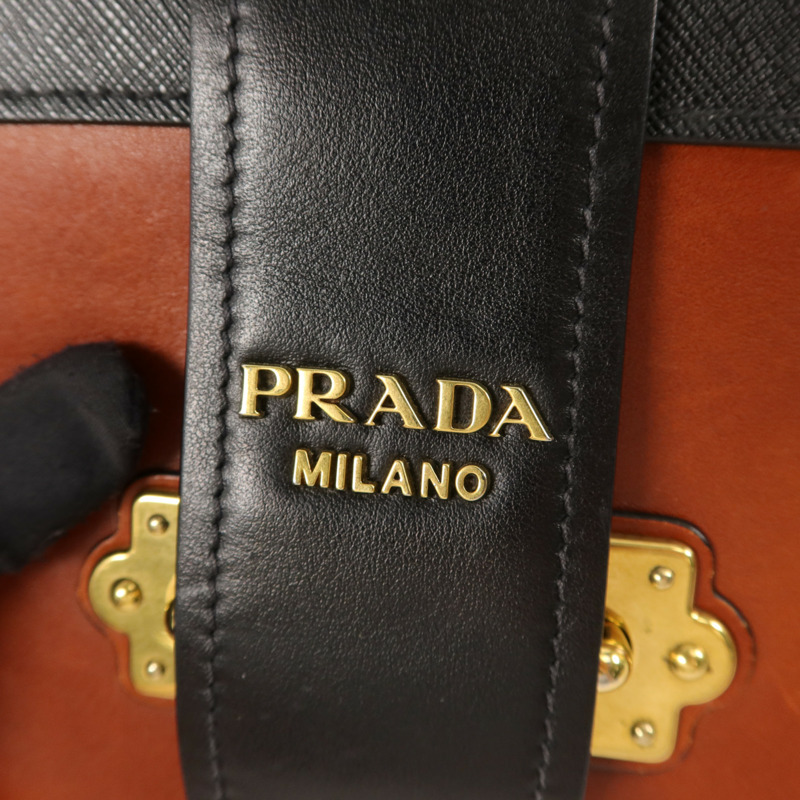 PRADA 牛皮皮革Shoulder Bag鏈帶肩背袋-9