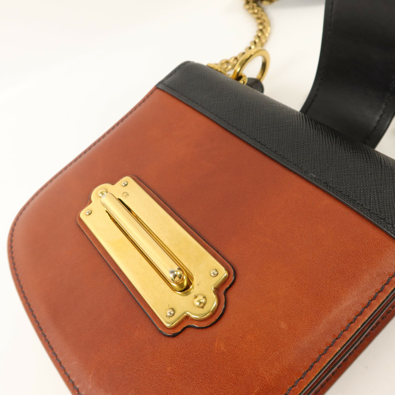 PRADA 牛皮皮革Shoulder Bag鏈帶肩背袋-16