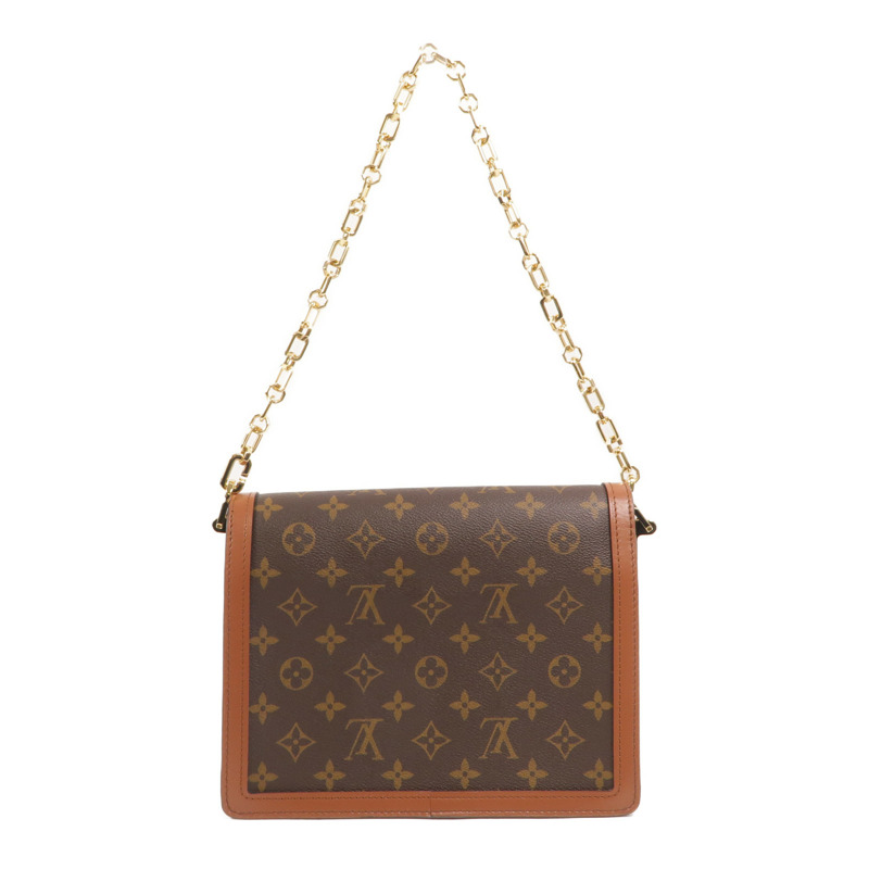 LOUIS VUITTON Monogram/Monogram Reverse Dauphine MM鏈帶手挽肩背兩用袋-1