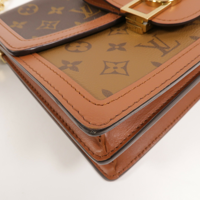 LOUIS VUITTON Monogram/Monogram Reverse Dauphine MM鏈帶手挽肩背兩用袋-12